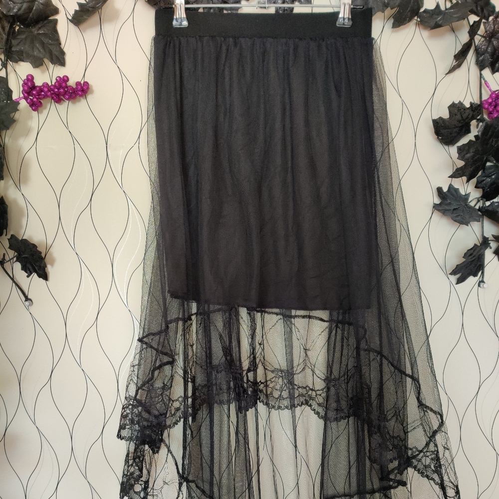 Black gothic lace skirt
